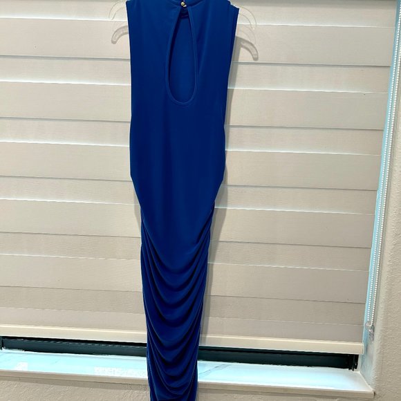 EUC Club L - High Neck Bodycon Midaxi Dess - Cobalt Color - Picture 3 of 4